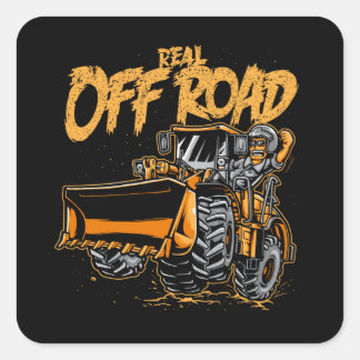 Pegatina Cuadrada Real Off Road Truck
