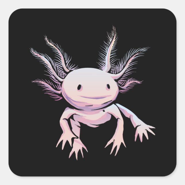 Pegatina Cuadrada Realistic Axolotl Animal (Anverso)