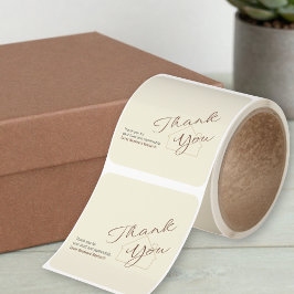 Pegatina Cuadrada  Realtor Thank You Minimalist Script Custom Roll 