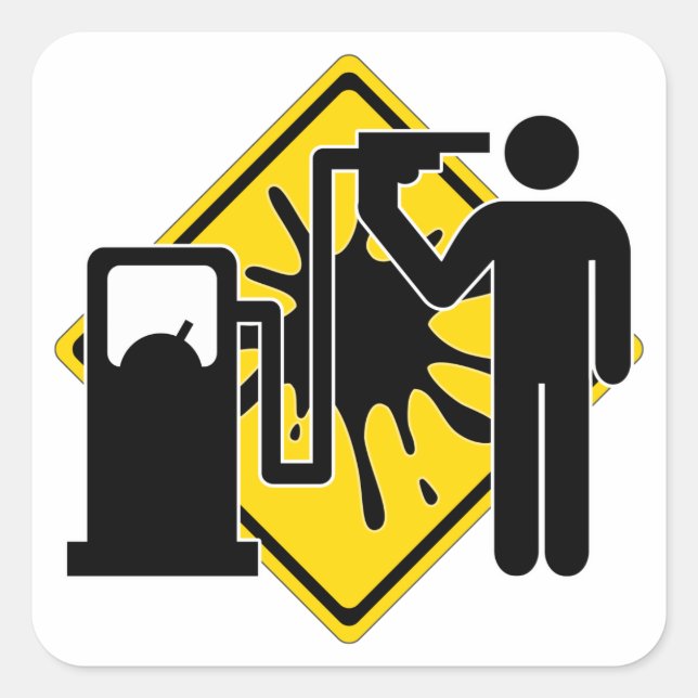 Pegatina Cuadrada Reaprovisionamiento de combustible por la vez (Anverso)