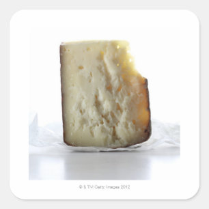 Pegatina Cuadrada Rebanada del queso de Peccorino