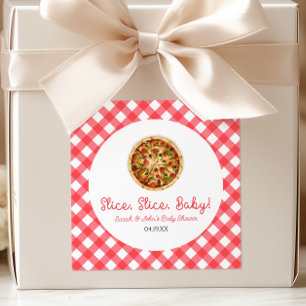 Pegatina Cuadrada ¡Rebanada, Rebanada, Bebé! Pizza Baby Shower