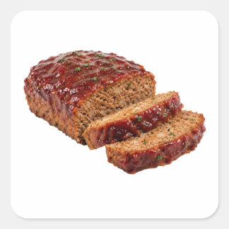 Pegatina Cuadrada Rebanada tradicional de pastel de carne americano