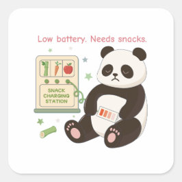 Pegatina Cuadrada Recarga con bocadillos de bambú