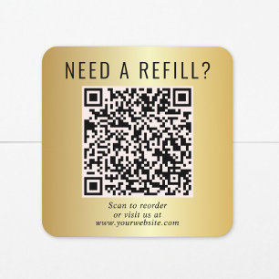 Pegatina Cuadrada Recargar Código QR Gold