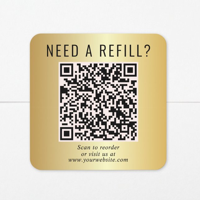 Pegatina Cuadrada Recargar Código QR Gold (Subido por el creador)