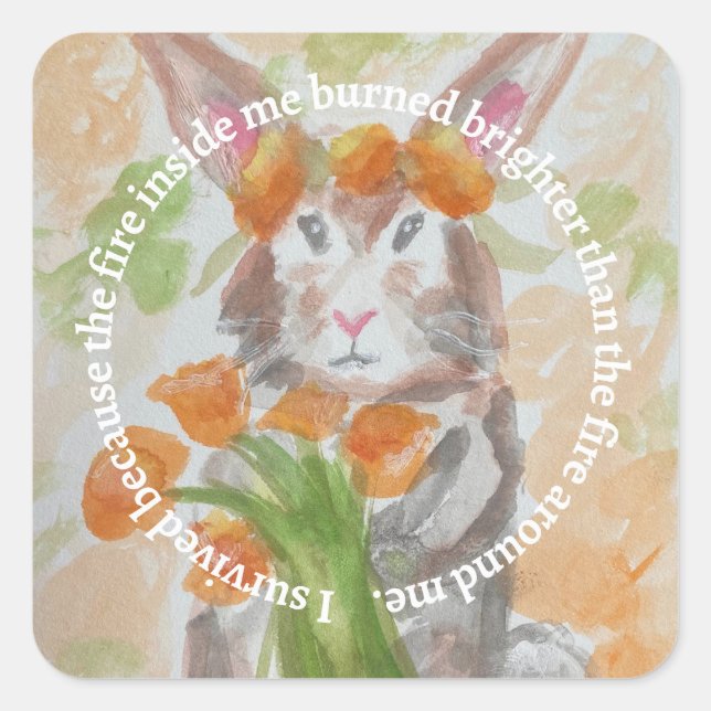 Pegatina Cuadrada Recaudación de fondos para la lucha contra incendi (Anverso)