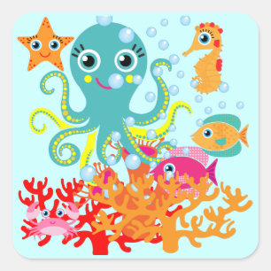 Pegatina Cuadrada Recepción al océano