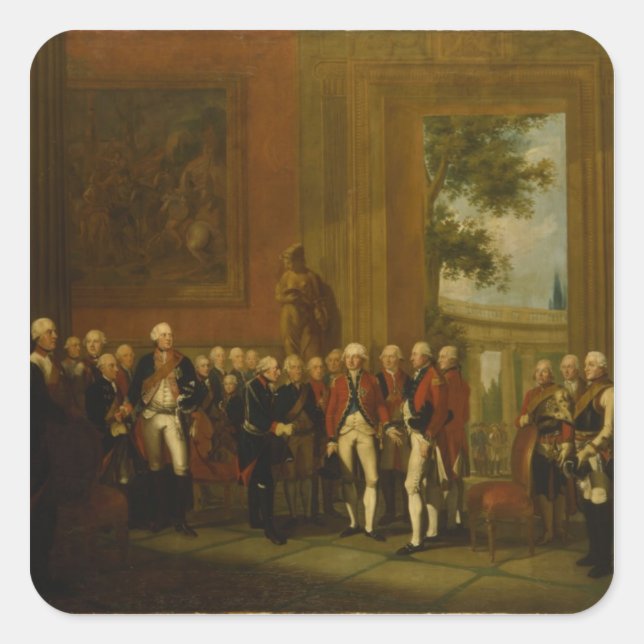 Pegatina Cuadrada Recepción del Duque de York en Sanssouci (Anverso)