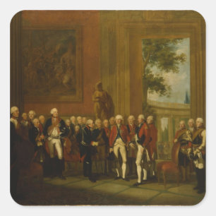 Pegatina Cuadrada Recepción para el duque de York en Sanssouci