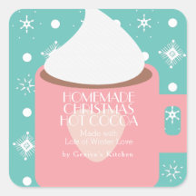 Receta casera de cacao caliente de Navidad en taza