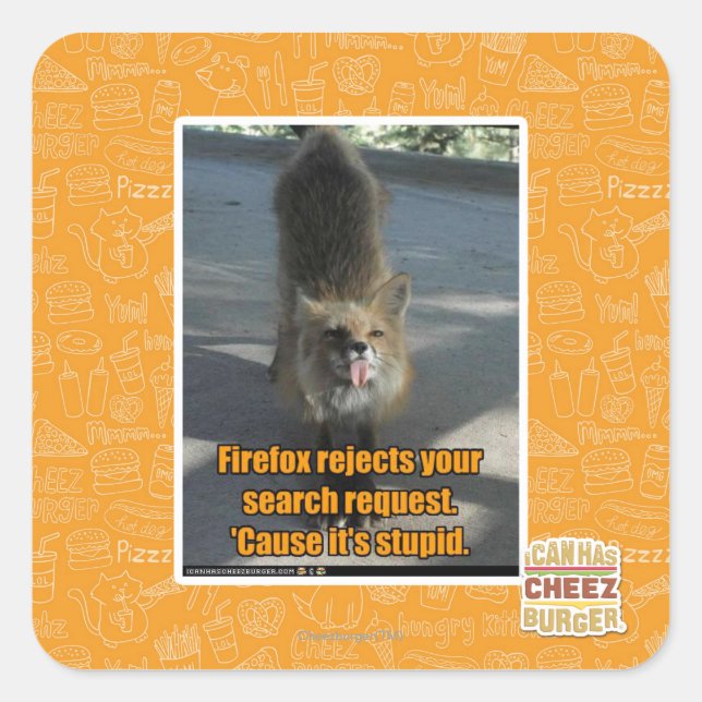 Pegatina Cuadrada Rechazos de Firefox (Anverso)