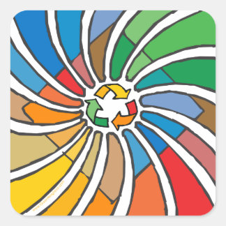 Pegatina Cuadrada Reciclar arte de Rótulo