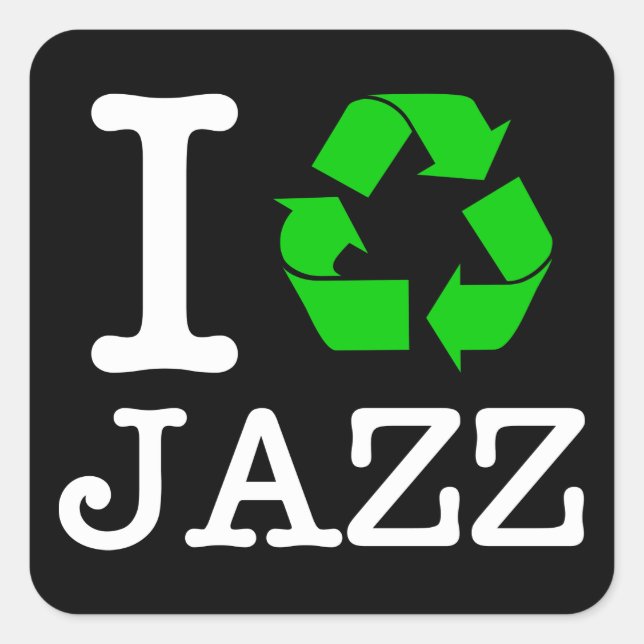 Pegatina Cuadrada Reciclar Jazz (Anverso)