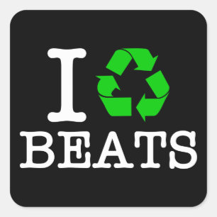 Pegatina Cuadrada Reciclé Beats