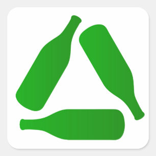 Pegatina Cuadrada Recicle las botellas