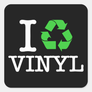 Pegatina Cuadrada Reciclo el vinilo