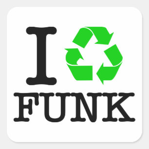 Pegatina Cuadrada Reciclo Funk