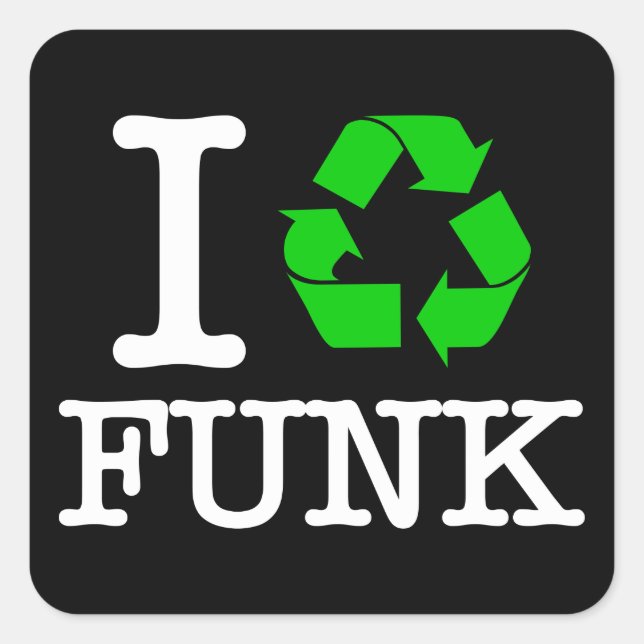 Pegatina Cuadrada Reciclo Funk (Anverso)