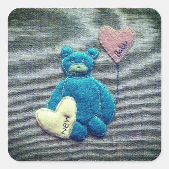 Pegatina Cuadrada Recién nacido (Anverso)