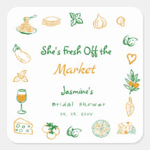 Recién Salida del Mercado Bridal Shower Dibujado a