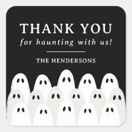 Pegatina Cuadrada Recogida Fantasma Gracias Por Favor