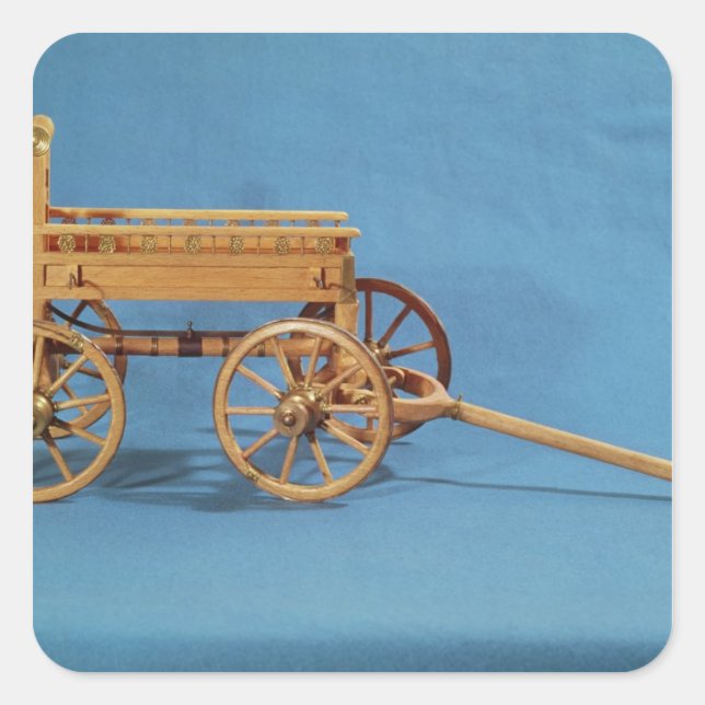 Pegatina Cuadrada Reconstrucción de un carro encontrado (Anverso)