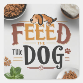 Pegatina Cuadrada Recordatorio de alimentos para perros