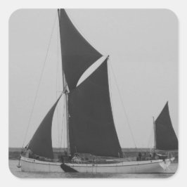 Pegatina Cuadrada Recordatorio de Gabarra de Vela