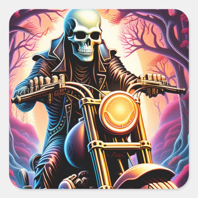 Pegatina Cuadrada Recorriendo las ramas entrelazadas (Anverso)