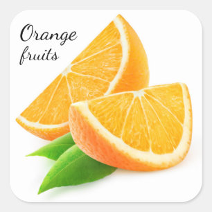 Pegatina Cuadrada Recortes de naranja