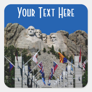 Pegatina Cuadrada Recuerdo de fotos del Personalizable Mount Rushmor