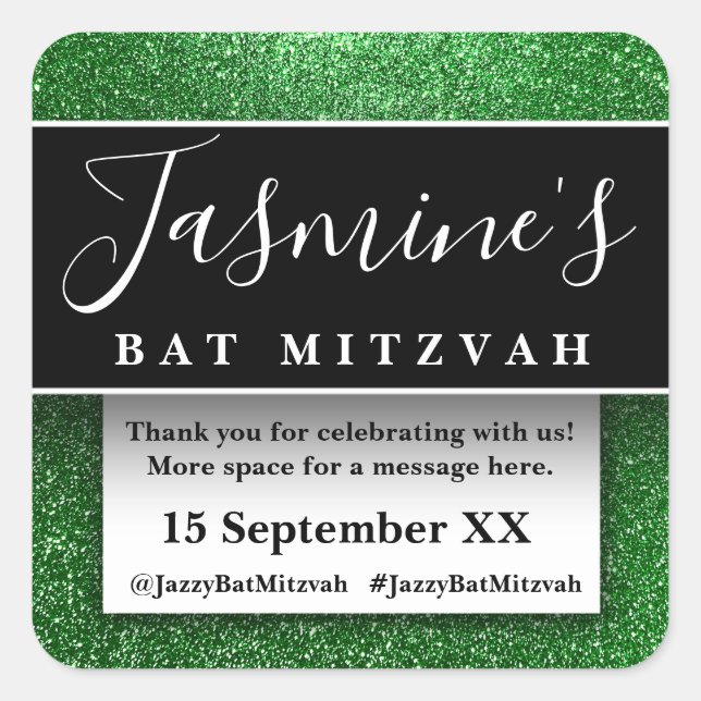 Pegatina Cuadrada Recuerdos de agradecimiento para una fiesta de cum (Anverso)