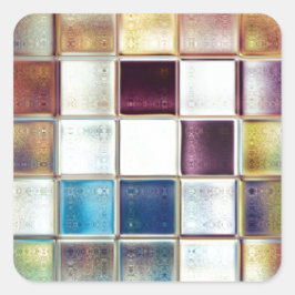 Pegatina Cuadrada Recuerdos tropicales Mosaic Tile Art