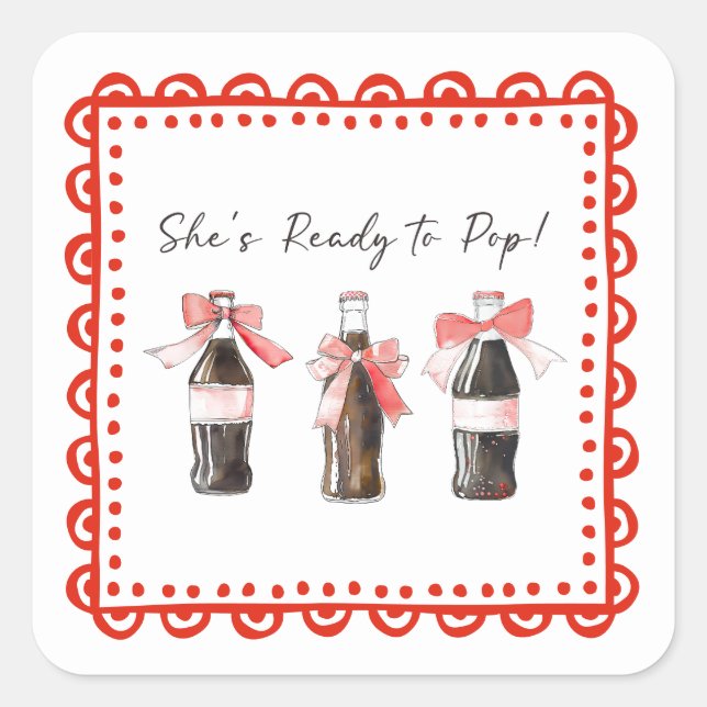 Pegatina Cuadrada Red Baby Soda Ready to POP Sticker (Anverso)