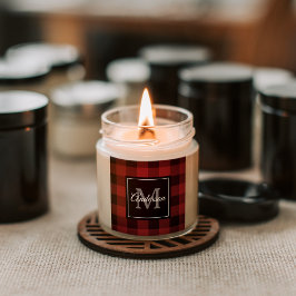 Pegatina Cuadrada Red Buffalo Plaid | Personal Inicial | Regalo