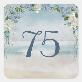 Pegatina Cuadrada Red de náutica y arco para 75 aniversario