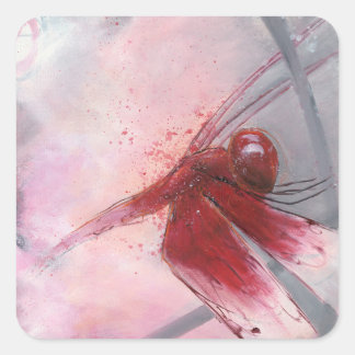 Pegatina Cuadrada Red Grasshawawk