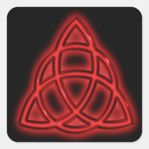 Pegatina Cuadrada Red Neon Triquetra