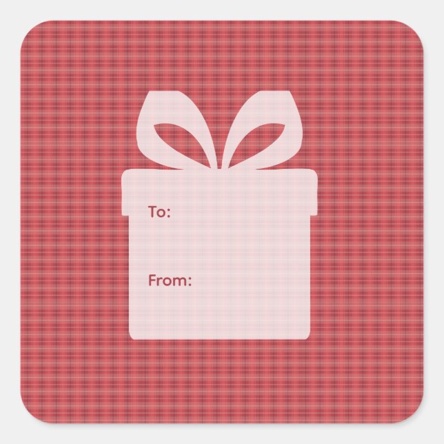 Pegatina Cuadrada Red Plaid (Anverso)