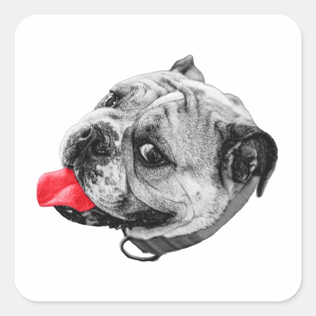 Pegatina Cuadrada Red Smile Mark (Anverso)