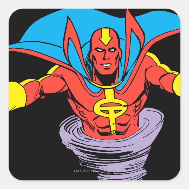 Pegatina Cuadrada Red Tornado Twister (Anverso)