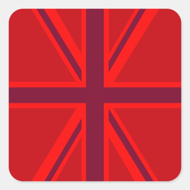 Pegatina Cuadrada Red Union Jack (Anverso)