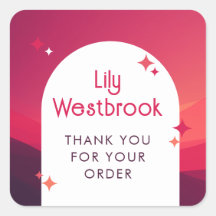 Red Wavy Modern Retro Groovy Business Thank You