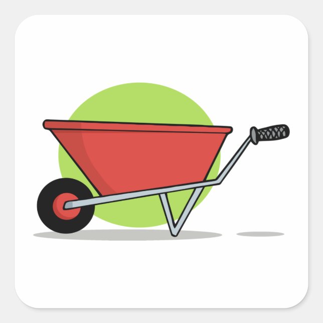 Pegatina Cuadrada Red Wheelbarrow (Anverso)
