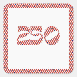 Pegatina Cuadrada Red White Stripe Blue Stars America 250 Birthday