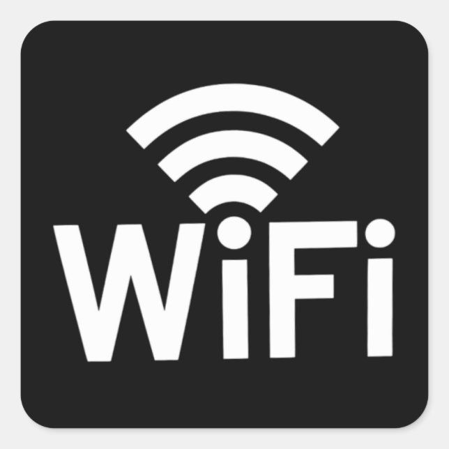 Pegatina Cuadrada Red Wi-Fi (Anverso)