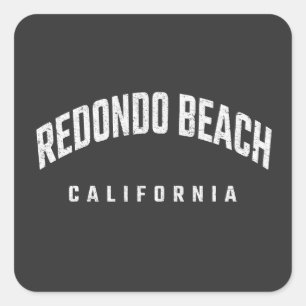 Pegatina Cuadrada Redondo Beach California