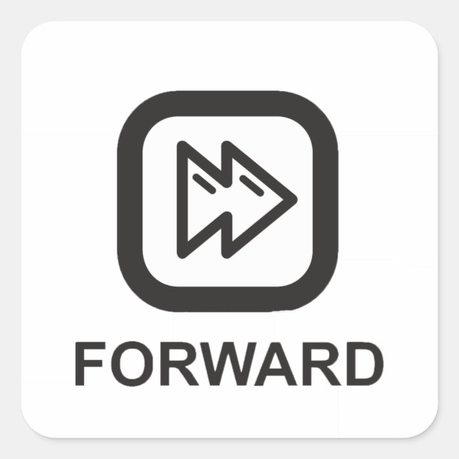 Pegatina Cuadrada Reenviar Pegatinas de iconos (Anverso)