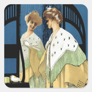 Pegatina Cuadrada Reflexión de moda